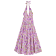 Mujer Autros Estampado - Vestido largo de algodón con estampado Rainbow Flowers para mujer, Cyclamen vista frontal