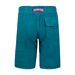 Niños Autros Liso - Bermudas cortas de lino con estampado liso para niño, Pinos back Niños Autros Liso - Bermudas cortas de lino con estampado liso para niño, Pinos back