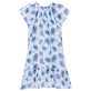 Niñas Autros Estampado - Vestido de algodón con estampado Flash Flowers para niña, Purple blue vista frontal