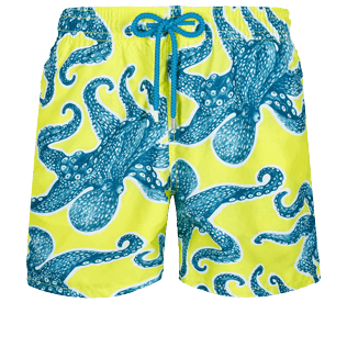 Men Classic Printed - Men Swim Trunks 2014 Poulpes, Lemon front view
