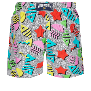 Hombre Clásico Estampado - Bañador con estampado 1986 Memphis para hombre, Blanco back Hombre Clásico Estampado - Bañador con estampado 1986 Memphis para hombre, Blanco back