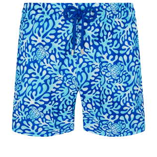 男款 Ultra-light classique 印制 - 男士 Turtles Splash 超轻便携泳裤, Sea blue 正面图