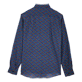 Herren Andere Bedruckt - Micro Ronde des Tortues Unisex Sommerhemd aus Baumwollvoile, Marineblau Rückansicht