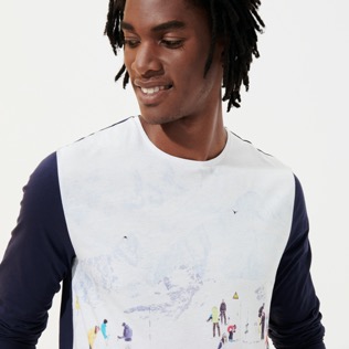 Hombre Autros Estampado - Camiseta de manga larga para hombre - Vilebrequin x Massimo Vitali, Cielo azul detalles vista 2