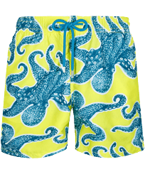 Men Classic Printed - Men Swimwear 2014 Poulpes, Lemon front view