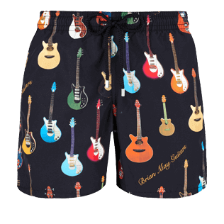 Men Classic Printed - Men swimtrunks Brian May Guitars, Black front Men Classic Printed - Men swimtrunks Brian May Guitars, Black front