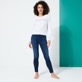 Women Others Solid - Women Cotton Rhinestone Sweatshirt, Off white front worn view