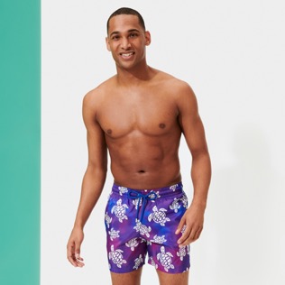 Men 005 Printed - Men Swim Trunks Ultra-light and packable 1991 Original Turtles, Sea blue frontworn Men 005 Printed - Men Swim Trunks Ultra-light and packable 1991 Original Turtles, Sea blue frontworn