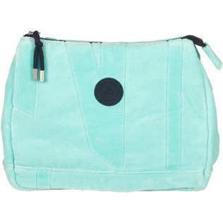 Autros Liso - Bolsa de playa de tejido terry con cremallera y estampado jacquard liso, Laguna front Autros Liso - Bolsa de playa de tejido terry con cremallera y estampado jacquard liso, Laguna front