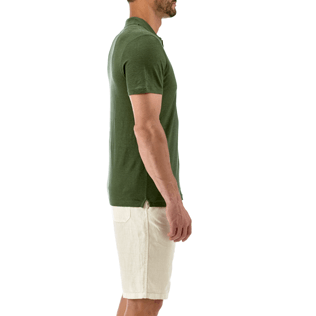Homme Polos Uni - Polo en jersey de Lin Uni, Olive supp1 Homme Polos Uni - Polo en jersey de Lin Uni, Olive supp1
