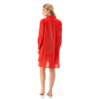 Women Dresses Solid - Solid dress shirt, Poppy red supp2 Women Dresses Solid - Solid dress shirt, Poppy red supp2