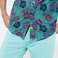 Herren Andere Bedruckt - Chambray-Bowlinghemd für Herren, Water green Details Ansicht 2
