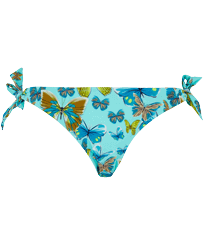 Donna Slip classico Stampato - Women Bikini Bottom Mini Brief to be tied Butterflies, Laguna vista frontale