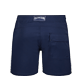 Herren Flat belts Uni - Kurze und figurbetonte Einfarbige Stretch-Badehose für Herren, Marineblau Rückansicht