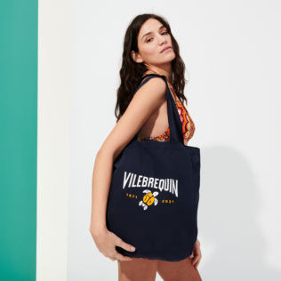 Others Printed - Tote Bag VBQ 50 Ans, Navy front worn view