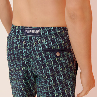 Men Classic Embroidered - Men Swim Trunks Embroidered Nataraja - Limited Edition, Sapphire details view 1