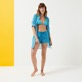 Mujer Autros Estampado - Pantalón corto de baño con estampado Micro Waves para niña, Lazulii blue detalles vista 1