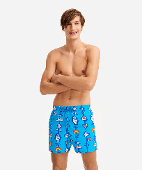 Men Classic Printed - Men Swimwear Totem - Vilebrequin x JCC+ - Limited Edition, Swimming pool front worn view