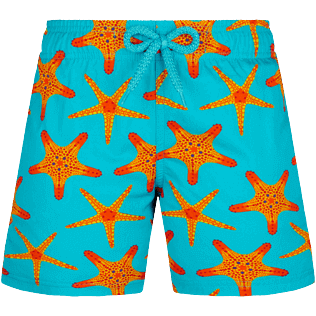 Jungen Andere Bedruckt - Starfish Dance Stretch-Badeshorts für Jungen, Curacao Vorderansicht