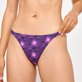 Donna Tanga Stampato - Slip bikini donna con taglio tanga Hypno Shell, Blu marine dettagli vista 1