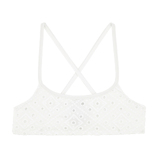 Filles Hauts Brodé - Haut de Maillot de bain Fille Broderies Anglaises, Blanc front Filles Hauts Brodé - Haut de Maillot de bain Fille Broderies Anglaises, Blanc front
