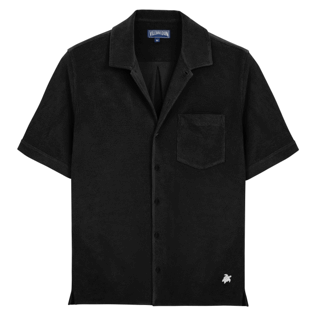 Hombre Autros Liso - Camisa de bolos unisex en tejido terry de jacquard, Negro vista frontal