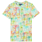 Herren Andere Bedruckt - Multicolore Vilebrequin T-Shirt aus Baumwolle für Herren, Weiss Vorderansicht