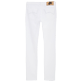 Mujer Autros Liso - Pantalón entallado en terciopelo de color liso para mujer, Blanco vista trasera