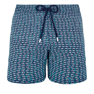 Men Classic / Moorea Printed - Men Stretch Swimtrunks Modernist Fish, Navy front Men Classic / Moorea Printed - Men Stretch Swimtrunks Modernist Fish, Navy front