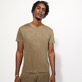 Men Others Solid - Unisex Linen Jersey T-Shirt Solid, Pepper heather front worn view