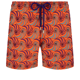 男款 Classic 绣 - Men Swimwear Embroidered 2007 Snails  - Limited Edition, Guava 正面图