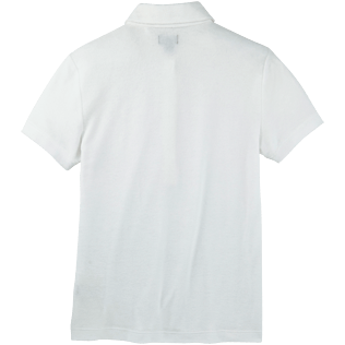 Damen Polos Uni - Uni Frottee-Polohemd, Weiss back Damen Polos Uni - Uni Frottee-Polohemd, Weiss back