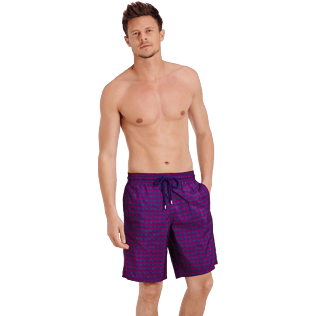 Men Long classic Printed - Men Swimtrunks Long Ultra-light and Packable Perspective Fish, Plum frontworn Men Long classic Printed - Men Swimtrunks Long Ultra-light and Packable Perspective Fish, Plum frontworn