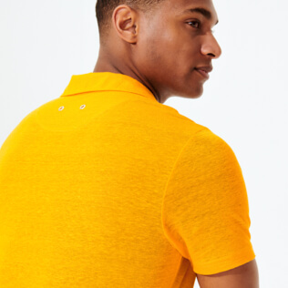 Uomo Altri Unita - Polo uomo in jersey di lino tinta unita, Curry supp1 Uomo Altri Unita - Polo uomo in jersey di lino tinta unita, Curry supp1