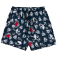 Men Classic Printed - Men Swim Trunks Palm Bear Hearts - Vilebrequin x Palm Angels, Navy front view