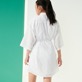 Mujer Autros Bordado - Vestido camisero de algodón con bordado inglés para mujer, Blanco vista trasera desgastada