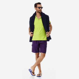 Herren Andere Uni - Solid Leinen-Bermudashorts mit Cargotaschen für Herren, Reddish purple supp2 Herren Andere Uni - Solid Leinen-Bermudashorts mit Cargotaschen für Herren, Reddish purple supp2