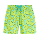 Jungen Klassische kurze Bedruckt - Ultraleichte und verstaubare Turtles Smiley Badeshorts für Jungen – Vilebrequin x Smiley®, Lazulii blue Vorderansicht