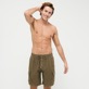 Men Others Solid - Men Linen Bermuda Shorts Natural Dye, Scrub front worn view