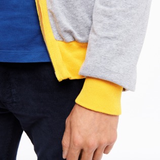 Uomo Altri Unita - Cardigan uomo con zip integrale in cashmere e cotone, Buttercup yellow dettagli vista 4