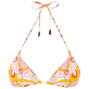 Mujer Tríangulo Estampado - Top de bikini con copas de triángulo y estampado Kaleidoscope para mujer, Camellia vista frontal