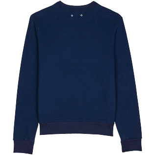 Herren Andere Bedruckt - Marguerites Sweatshirt aus Baumwolle für Herren, Marineblau Rückansicht